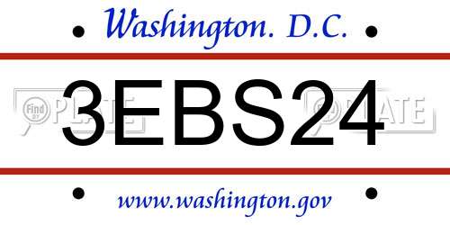 3EBS24 District Of Columbia License Plate