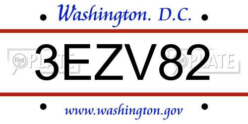 3EZV82 District Of Columbia License Plate