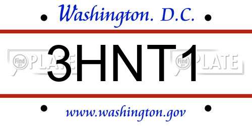 3HNT1 District Of Columbia License Plate