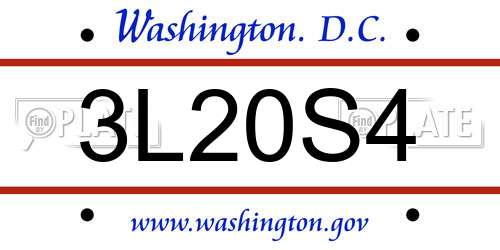 3L20S4 District Of Columbia License Plate
