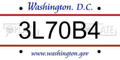 3L70B4 District Of Columbia License Plate