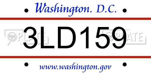 3LD159 District Of Columbia License Plate