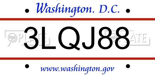 3LQJ88 District Of Columbia License Plate
