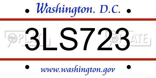 3LS723 District Of Columbia License Plate