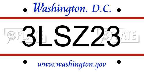 3LSZ23 District Of Columbia License Plate