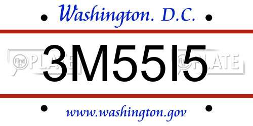 3M55I5 District Of Columbia License Plate