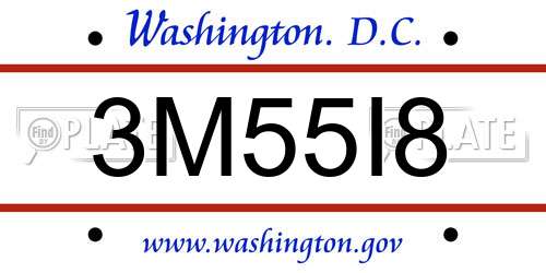 3M55I8 District Of Columbia License Plate