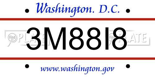 3M88I8 District Of Columbia License Plate