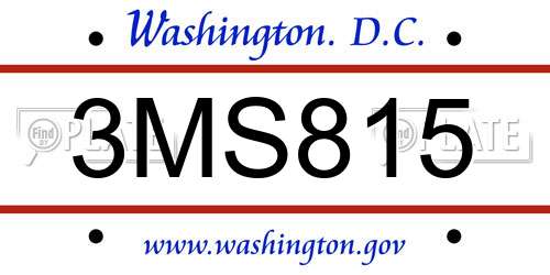3MS815 District Of Columbia License Plate