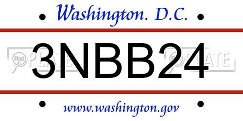 3NBB24 District Of Columbia License Plate