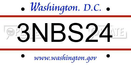 3NBS24 District Of Columbia License Plate