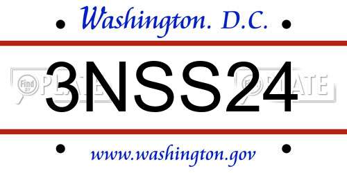 3NSS24 District Of Columbia License Plate