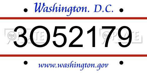 3O52179 District Of Columbia License Plate