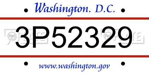 3P52329 District Of Columbia License Plate