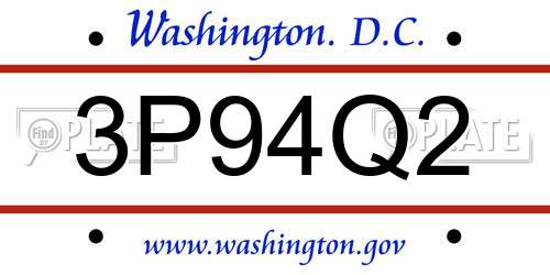 3P94Q2 District Of Columbia License Plate