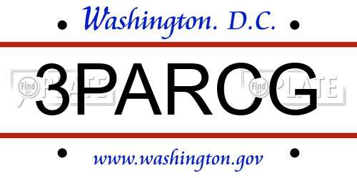 3PARCG District Of Columbia License Plate