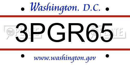 3PGR65 District Of Columbia License Plate