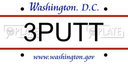 3PUTT District Of Columbia License Plate