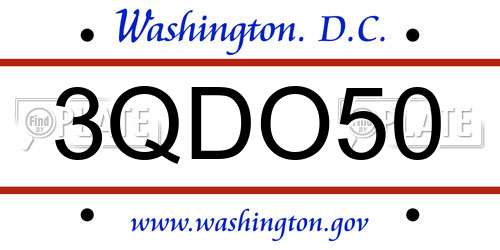 3QDO50 District Of Columbia License Plate