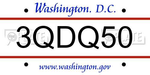 3QDQ50 District Of Columbia License Plate