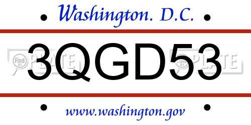 3QGD53 District Of Columbia License Plate