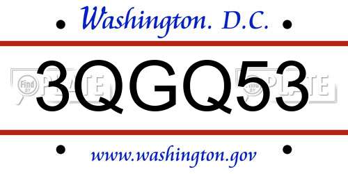 3QGQ53 District Of Columbia License Plate