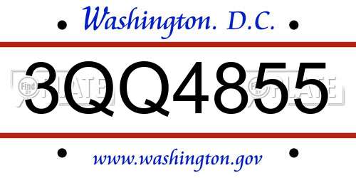 3QQ4855 District Of Columbia License Plate