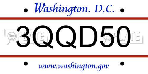 3QQD50 District Of Columbia License Plate
