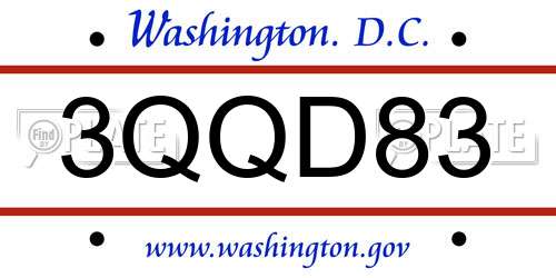 3QQD83 District Of Columbia License Plate