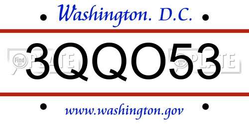 3QQO53 District Of Columbia License Plate