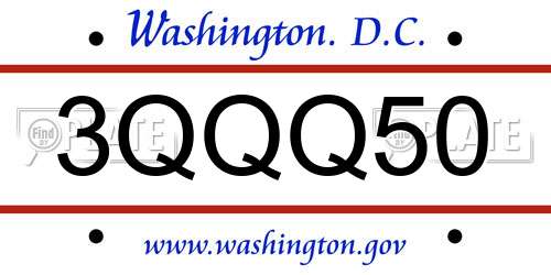 3QQQ50 District Of Columbia License Plate