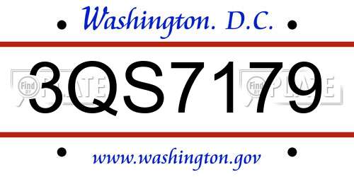 3QS7179 District Of Columbia License Plate