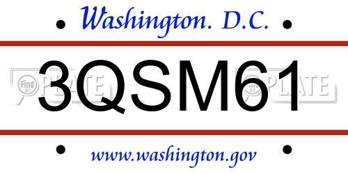 3QSM61 District Of Columbia License Plate