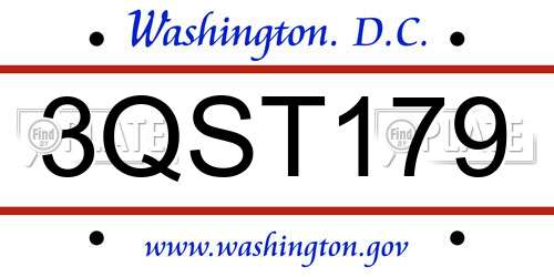 3QST179 District Of Columbia License Plate
