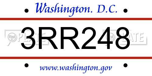 3RR248 District Of Columbia License Plate
