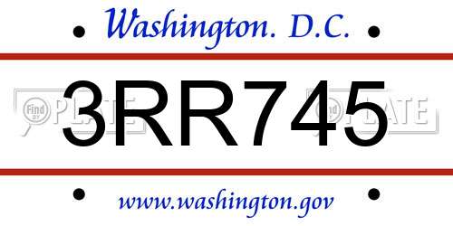 3RR745 District Of Columbia License Plate