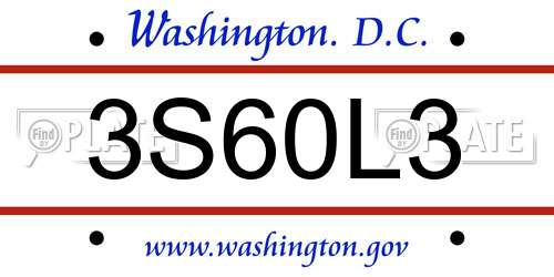 3S60L3 District Of Columbia License Plate