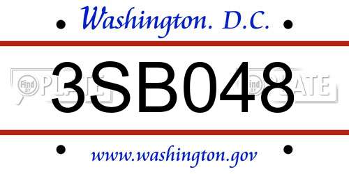3SB048 District Of Columbia License Plate
