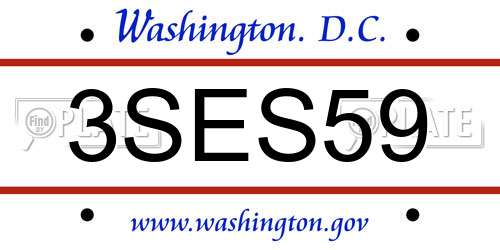 3SES59 District Of Columbia License Plate