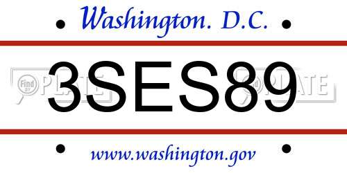 3SES89 District Of Columbia License Plate