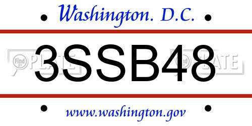 3SSB48 District Of Columbia License Plate