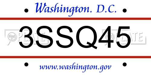 3SSQ45 District Of Columbia License Plate