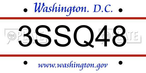 3SSQ48 District Of Columbia License Plate