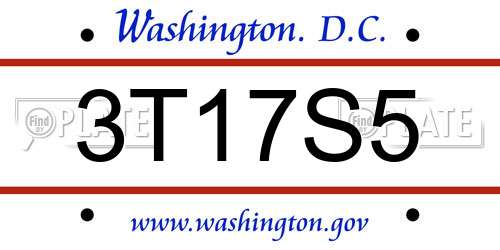 3T17S5 District Of Columbia License Plate