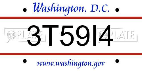3T59I4 District Of Columbia License Plate
