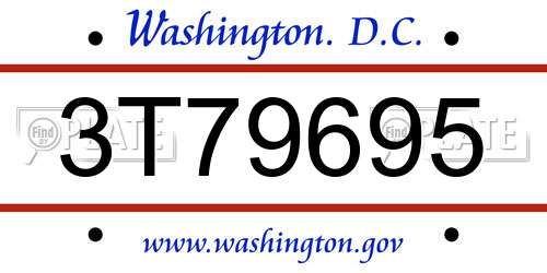 3T79695 District Of Columbia License Plate