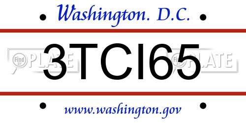 3TCI65 District Of Columbia License Plate