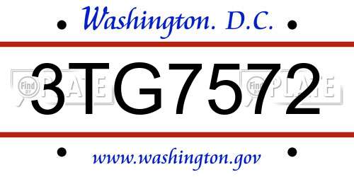 3TG7572 District Of Columbia License Plate