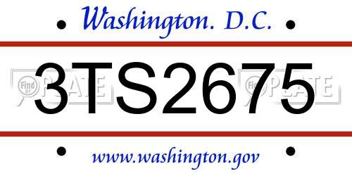3TS2675 District Of Columbia License Plate