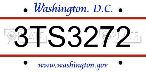 3TS3272 District Of Columbia License Plate